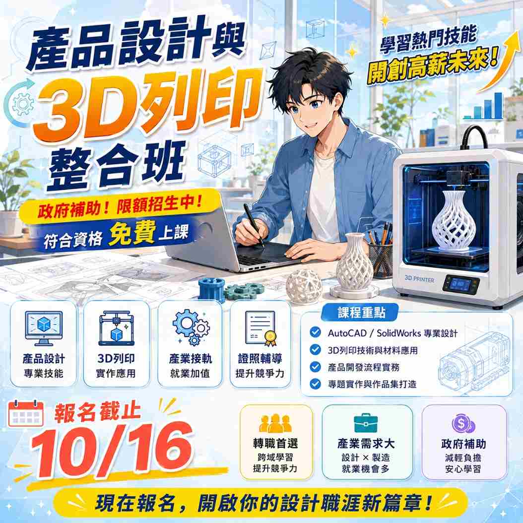 🚀 產品設計與3D列印整合班|第02期(招生中)